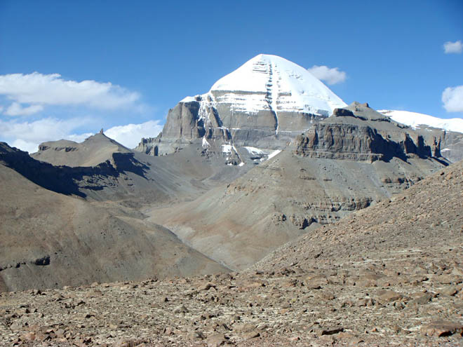 Mt. Nandi and south face of Mt. Kailas