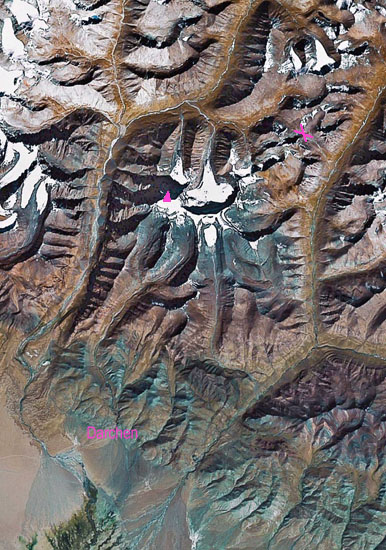 satellite foto of Kailas region