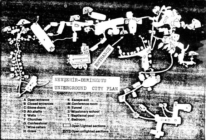 Derinkuyu underground city - tourist map